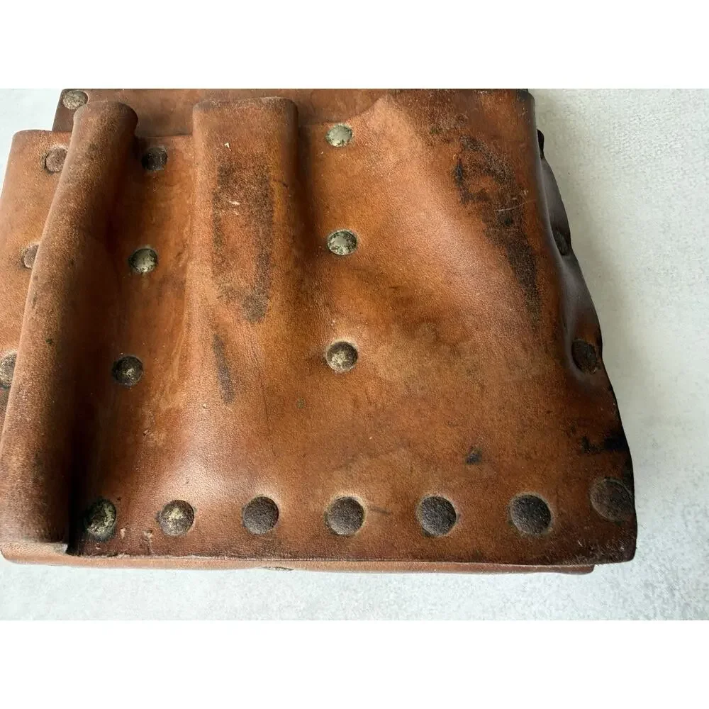 Vintage Leather Tool Pouch Bell System D Telephone Lineman Handyman Belt Loops